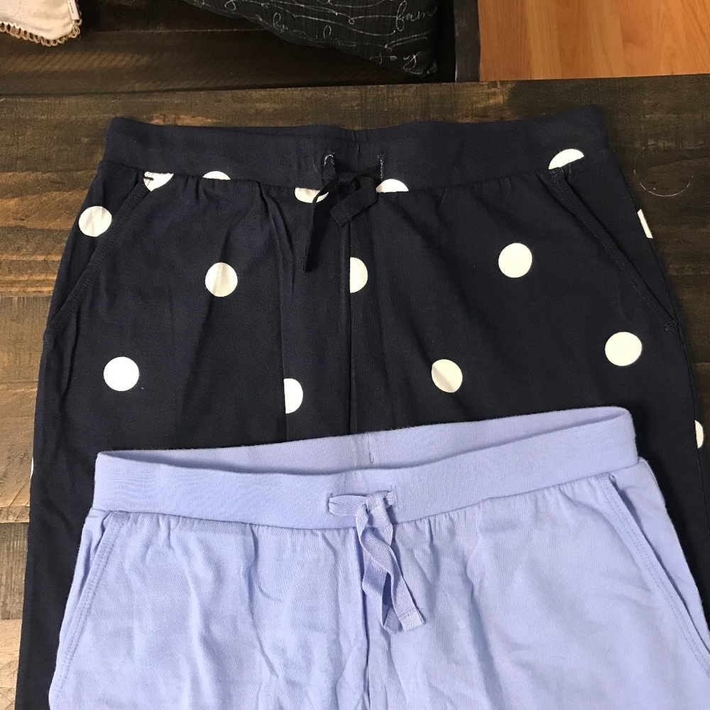 J crew crewcuts girls pants. Blue and navy blue with white polka dots. Size xl 1